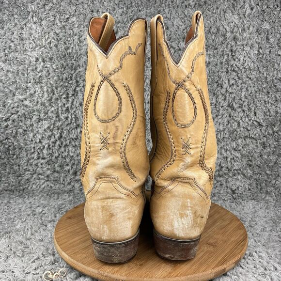 Dan Post Albany Western Cowboy Boots Men’s 9.5 D Tan Beige Leather DP26690 - Picture 4 of 10